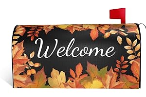 ARKUKT Autumn Fall Mailbox Cover Magnetic Welcome Maple Leaf Mailbox Wraps Post Letter Box Cover for Garden Yard Home Decor Standard Size 21" x 18"