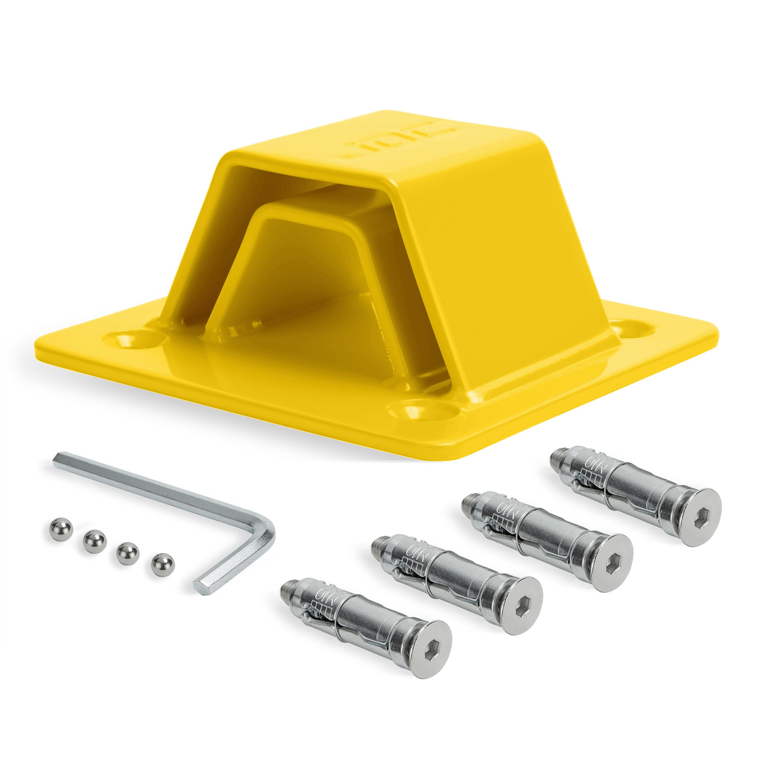 JDC Motorcycle Ground Anchor Heavy Duty Hardened Steel - SPHERE PRO - Yellow