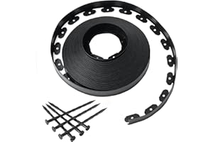 GOTGELIF Landscape Edging Border Kit No-Dig, 2'' x 100FT, Black Garden Edging with 120 Anchoring Stakes for Lawn, Flower Beds, and Yard Borders