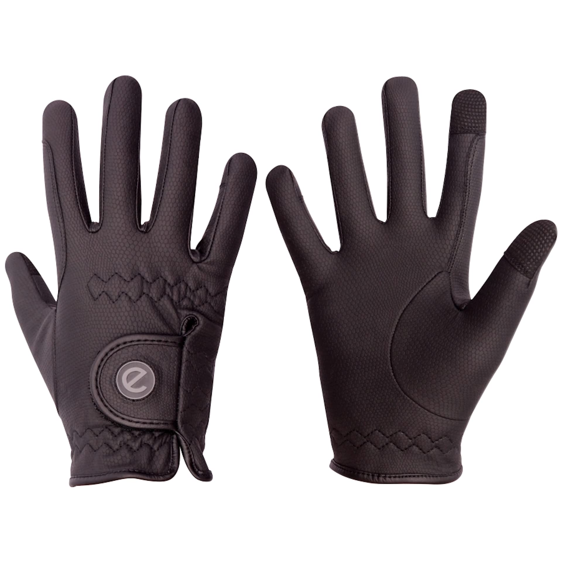 eGlove eQUEST GripPro Winter Edition - Thermal lined horse riding gloves - Touchscreen Friendly! (Black, X-Large) — image 1