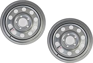 2-Pack Trailer Rim Wheel 15X5 J 5-4.5 Silver Modular 1870 Lb. 3.19 Center Bore