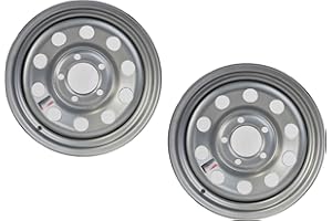eCustomhitch 2-Pack Trailer Wheel Rim 15x5 5 Lug On 5 Inch Center 15 Inch Silver Modular Rim