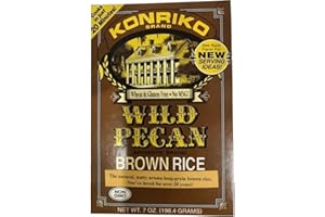 Konriko Wild Pecan Brown Rice – Nutty Aroma Long-Grain Brown Rice - Wheat-Free, Gluten Free, No MSG 7 oz (Pack of 1)