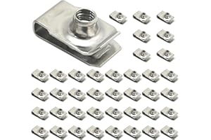 EATAKWARD 40 PCS 1/4inch M6 U Nuts, Stainless Steel U-Clip Nuts, Anti-Rust U-Fasteners for Repair Modification Needs