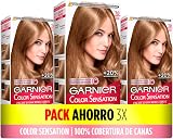 Garnier Color Sensation 3 Box Pack 7.0 Blonde Permanent Dye with Bowl Brush