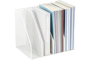AUPSEN File Organizer for Desk, 4-Pack Desk Accessories & Workspace Organizers, Magazine File Holder, Mesh Desktop Organizer for Home Office(White)