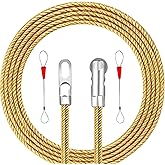 18ft Roller Fish Tape Wire Puller w/2 Fasteners,Electrical Cable PullingKit | Roller Head Design glides through 90&deg;/120&deg; turns for pulling wires through walls,conduits,attics and tight spaces