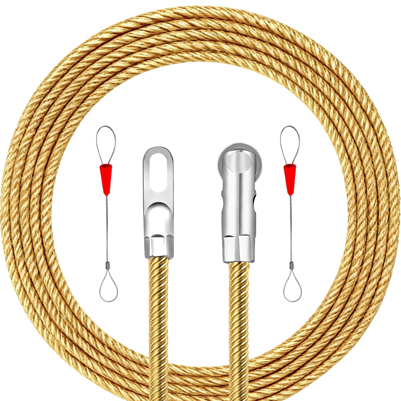 Photo 1 of 18ft Roller Fish Tape Cable Puller Kit with 2 Fish Tape Fastener,Electrical Wire Pulling Tools,Wire Snake for Running Wire,Electrician fishtape,Fishing Tape Wire Puller Short,Through Wall Wire Guide