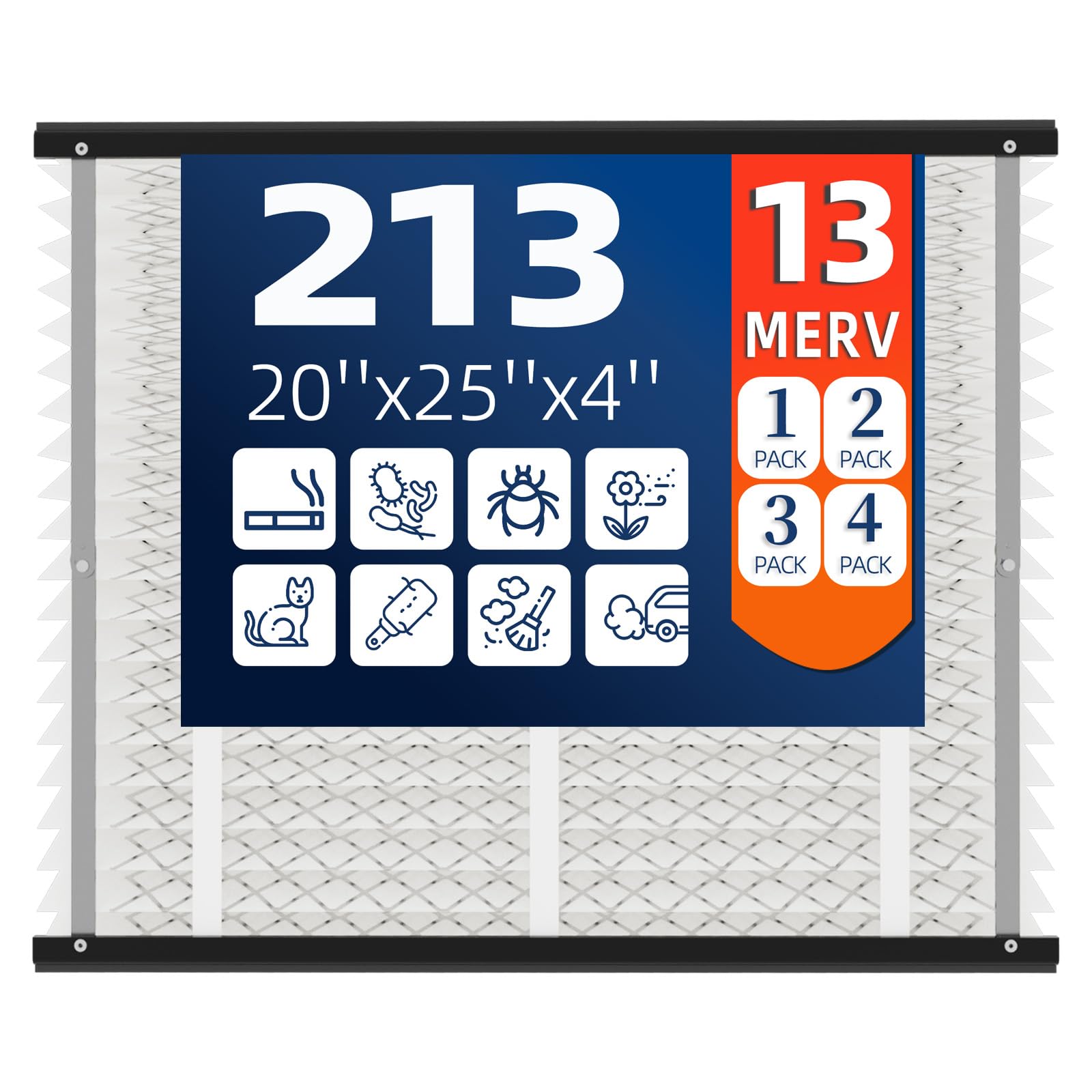 Photo 1 of 2 Pack 213 Replacement Air Filter, MERV 13,Actual Size: 20.47"x25.6"x3.94", Nominal Size: 20''x25''x4'', HVAC Furnace Filter, Compatible with AprilAire Models 1210, 1620, 2210, 2216, 3210, 4200