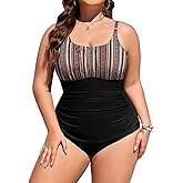 Jyanl Plus Size Bathing Suit for Women Tummy Control Swimsuit One Piece Swimsuit Ruched Cute Swimsuits Vintage Swimwear 2026