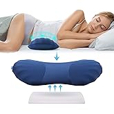 RESTCLOUD Adjustable Lumbar Support Pillow for Sleeping Memory Foam Back Support Pillow for Lower Back Pain Relief and Sleeping, Lumbar Support Pillow for Bed and Chair