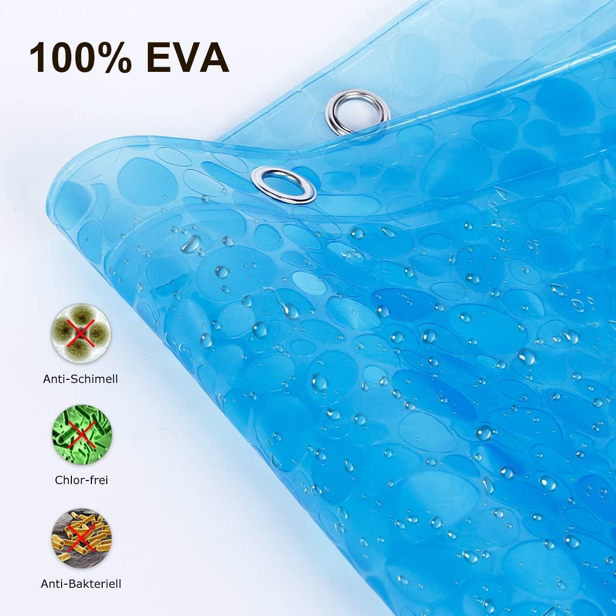 WELTRXE Shower Curtains, Waterproof Shower Curtain Liner, Mould Proof Mildew Resistant - Image 4