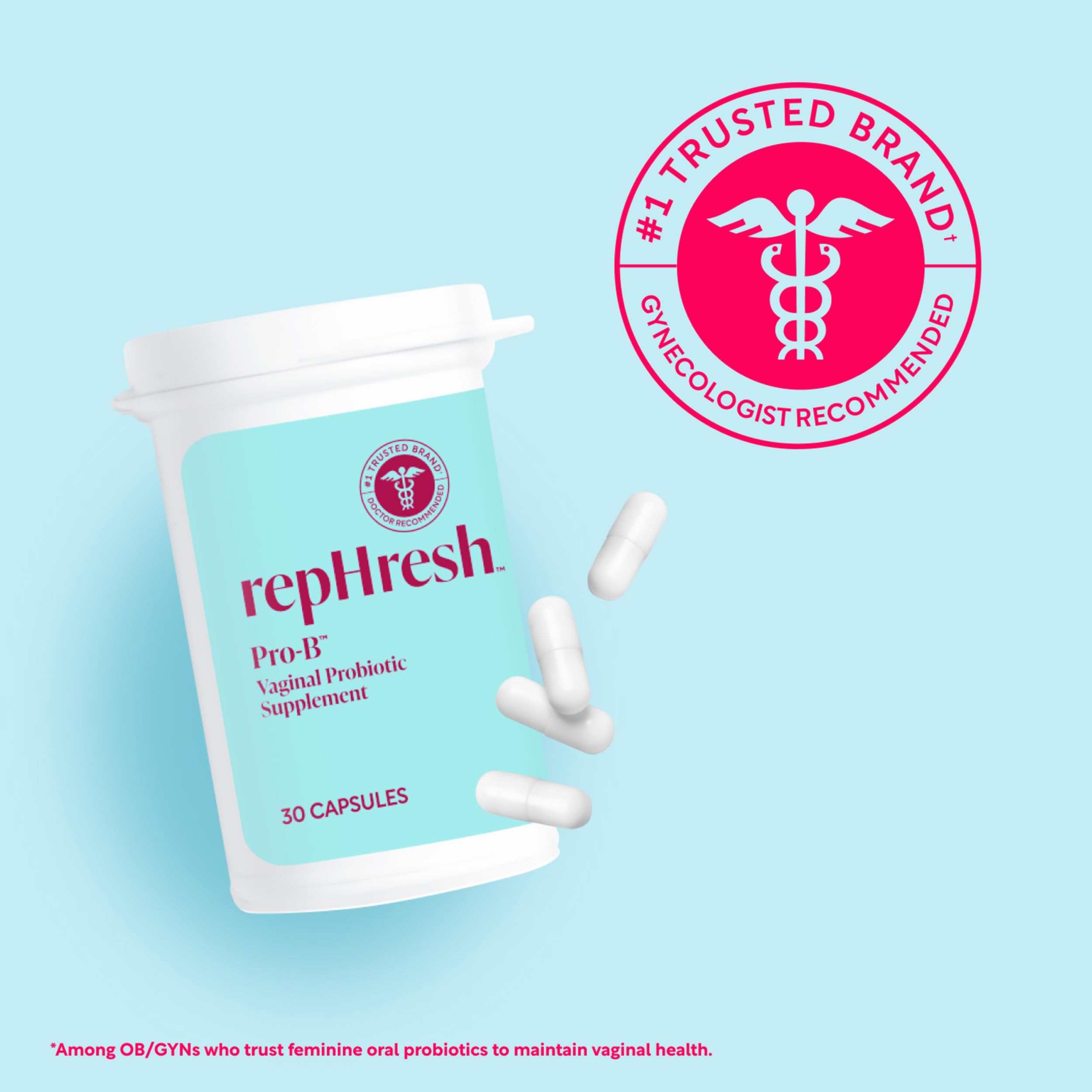 Rephresh Pro-B Women's Probiotic, Probiotic Supplement for Women, 30 Oral Capsules