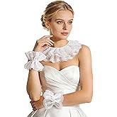 Yezmo Neck Ruffle Collar Cuffs Set, Vintage Detachable Clown Collar Costume Accessories for Women Men for Renaissance Victorian Lolita Dress Up