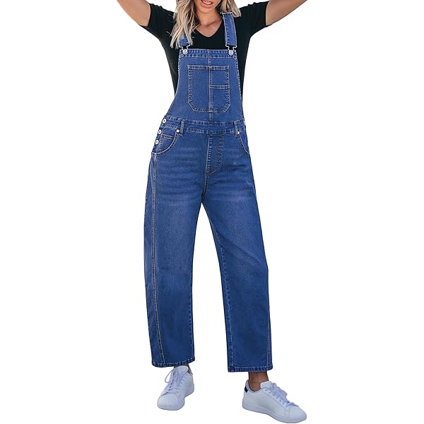 Mono Tejano Mujer Vetinee Peto Para Mujer, Vaquero, Holgado