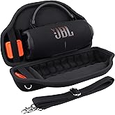 co2CREA Case for JBL Charge 6 Waterproof Portable Bluetooth Speaker, Hard Travel Case with Detachable Shoulder Strap (Black Case)