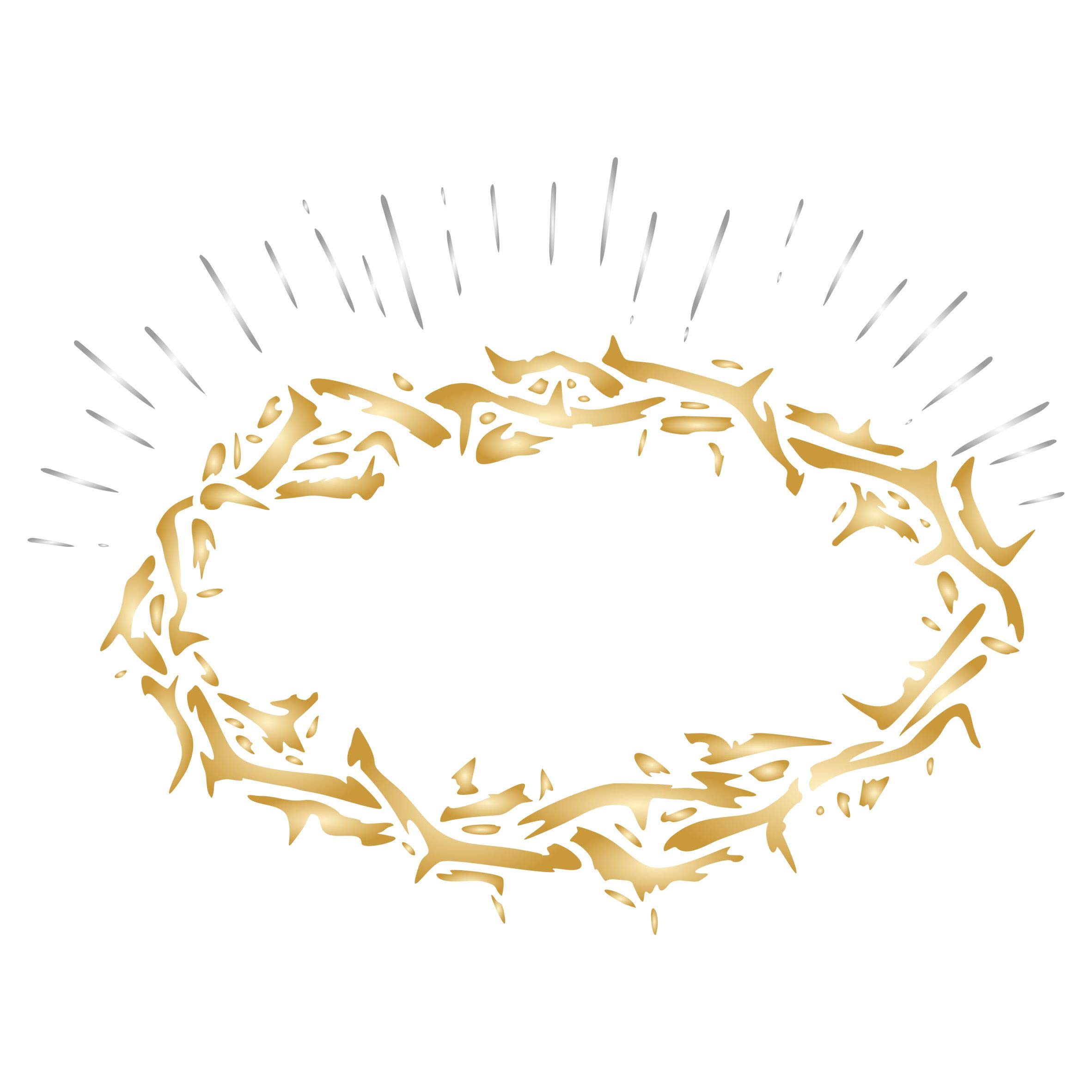 Crown of Thorns Stencil, 15.24 x 11.43 cm (M) -Stencil Company Original Religious Woven Plaited Jesus Crown Wreath
