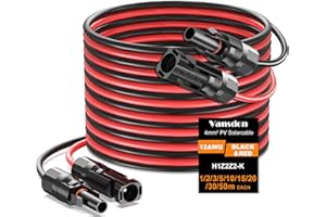 Vansdon Solar Panel Extension Cable, 20 Feet 12AWG Solar Extension Cable Kit with Female & Male Waterproof Connectors for RV, Photovoltaic Systems (6m)