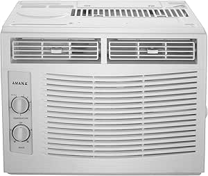 AMANA 5,000 BTU 115V Window-Mounted Air Conditioner with Mechanical Controls, White