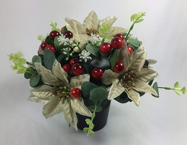 Christmas Artificial Grave Flower Arrangement in Grave Pot, 23cm Amazon.co.uk Handmade Christmas Artificial Grave Flower Arrangement in Grave Pot, 23cm Amazon.co.uk Handmade