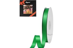 LIUYAXI Green Double Face Satin Ribbon 1/2" X 50 Yards, Ribbons Perfect for Crafts, Gift Wrapping, Bow Making and More