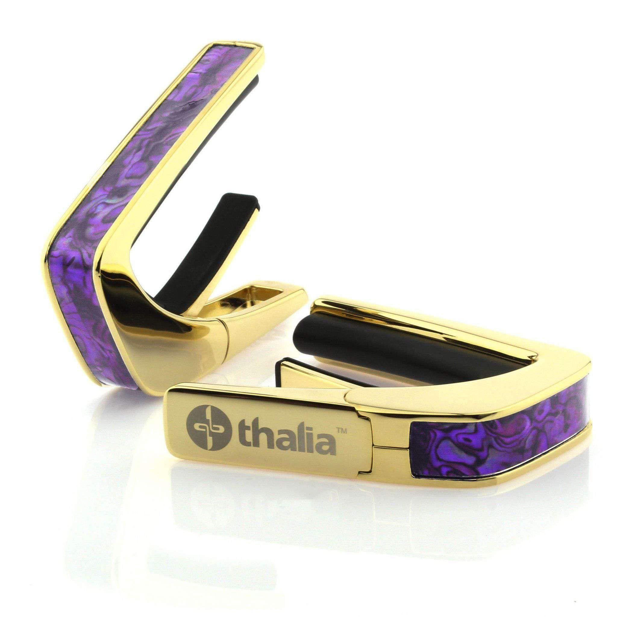 THALIA 24K GOLD FINISH CAPO WITH PURPLE PAUA INLAY