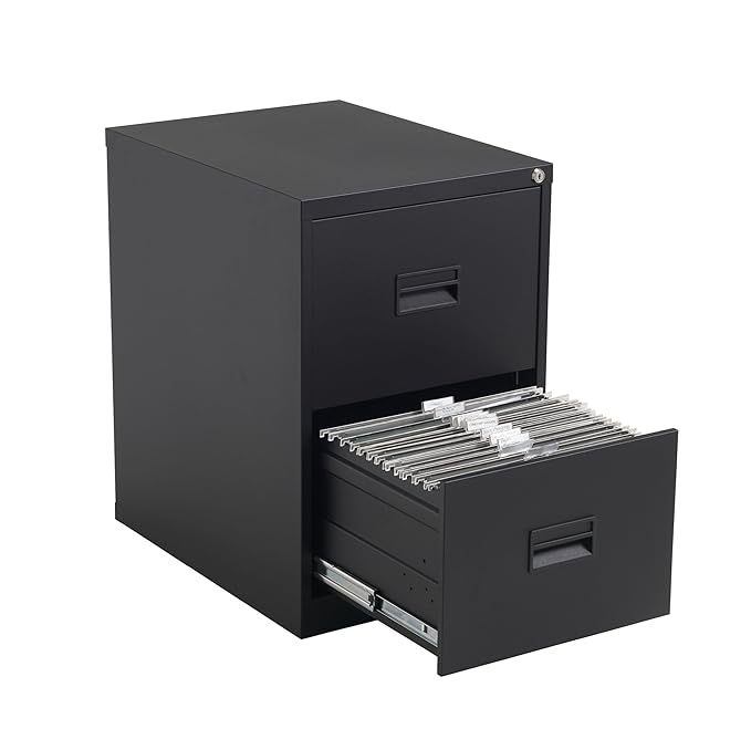 Talos Heavy Duty Steel Filing 40 kg Drawer Tolerance, Black, 2