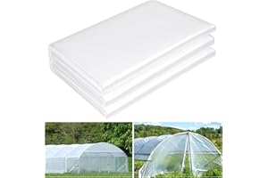 TOLANBBT 24 x 26 FT Clear Greenhouse Plastic Sheeting, 6 Mil Polyethylene Film Heavy Duty, Water Sun Frost Wind Dust Resistant Winter Hoop House Toughness Plastic Cover for Farming, Gardening, Agriculture, DIY