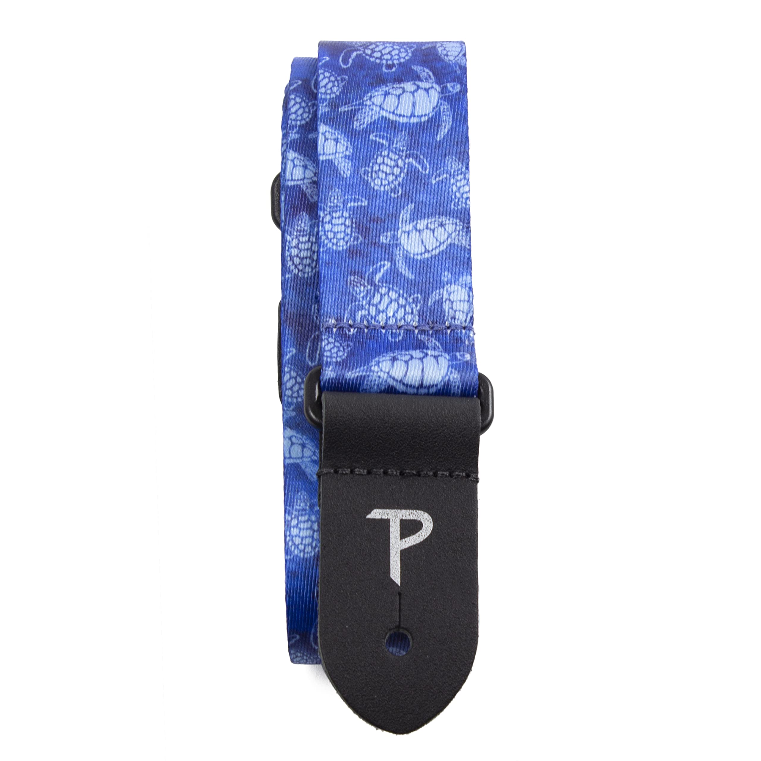 Perri’s Leathers Ltd. - Ukulele Strap - Polyester - Turtles - Blue - Adjustable - Made in Canada (UKLPCP-7093)
