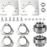 Go-Kart Live Axle Bearing Kit (1 inch) Compatible with Azusa axles, Also for Go Karts Mi-ni Bikes/Trikes/Off Road ATV - Axle with 3-Hole Flangettes