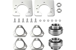 LIZEWEI Go-Kart Live Axle Bearing Kit (1 inch) Compatible with Azusa axles, Also for Go Karts Mi-ni Bikes/Trikes/Off Road ATV - Axle with 3-Hole Flangettes