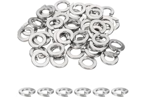 MECCANIXITY 3/8 Spring Lock Washer, 304 Stainless Steel Split Lock Washers for Screws Bolts Cars Construction Machinery Silve