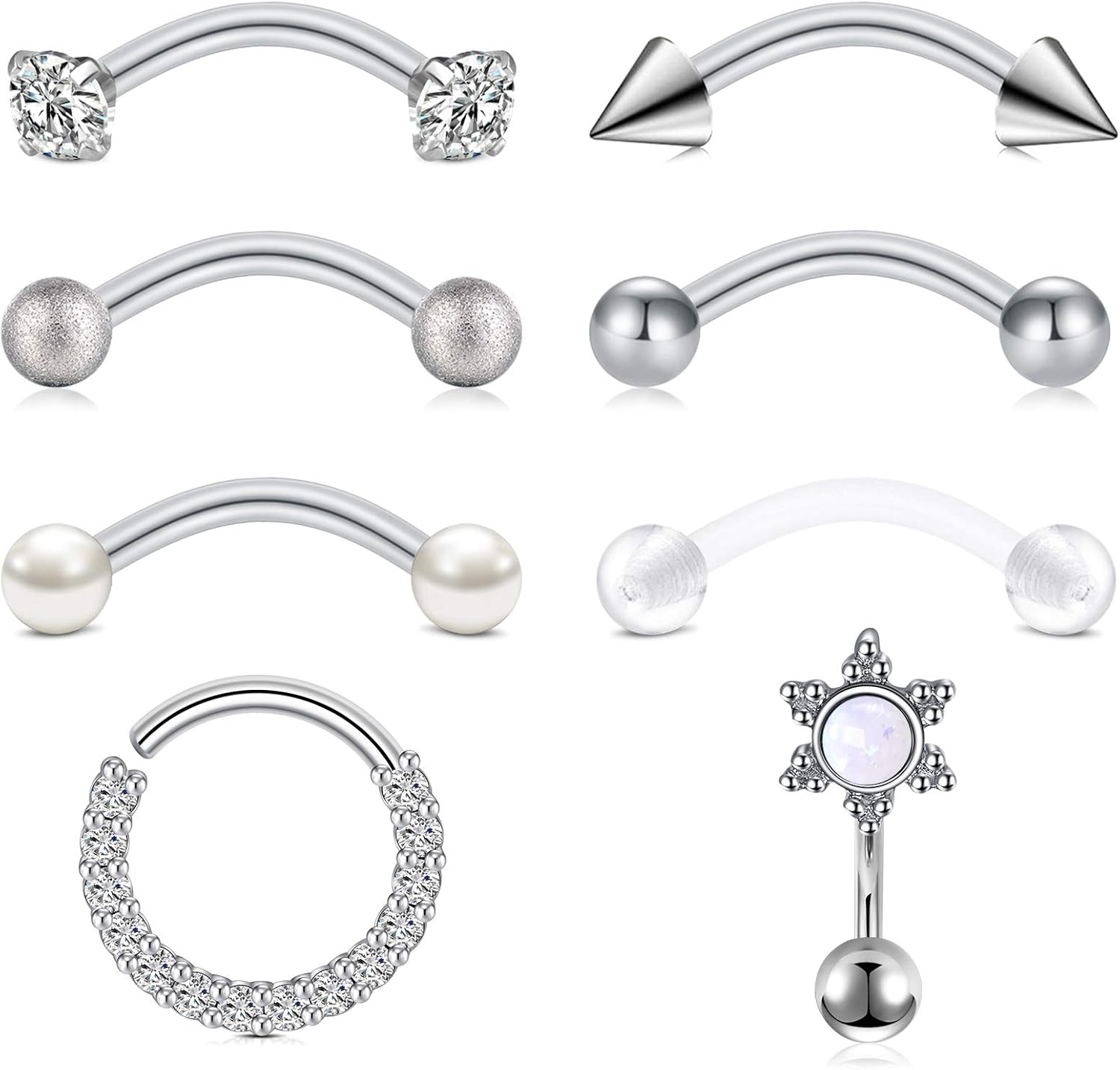 FUNEIA Set van 3 paar oorstekers voor dames, 14K verguld, watervaste oorbellen, 925 sterling zilver, hypoallergeen, klein, rond, zirkonia, hart, meerdere oorgaatjes, sieraden, Large, Sterling zilver