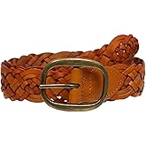 1 1/2" (37 mm) Women's Oval Braided Woven Leather Belt