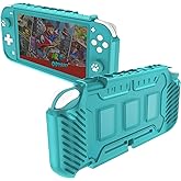 Switch Lite Protective Case, KIWIHOME Portable Cover Grip Case Only for Nintendo Switch Lite with Comfortable Grip & Game Card Slots (Turquoise)