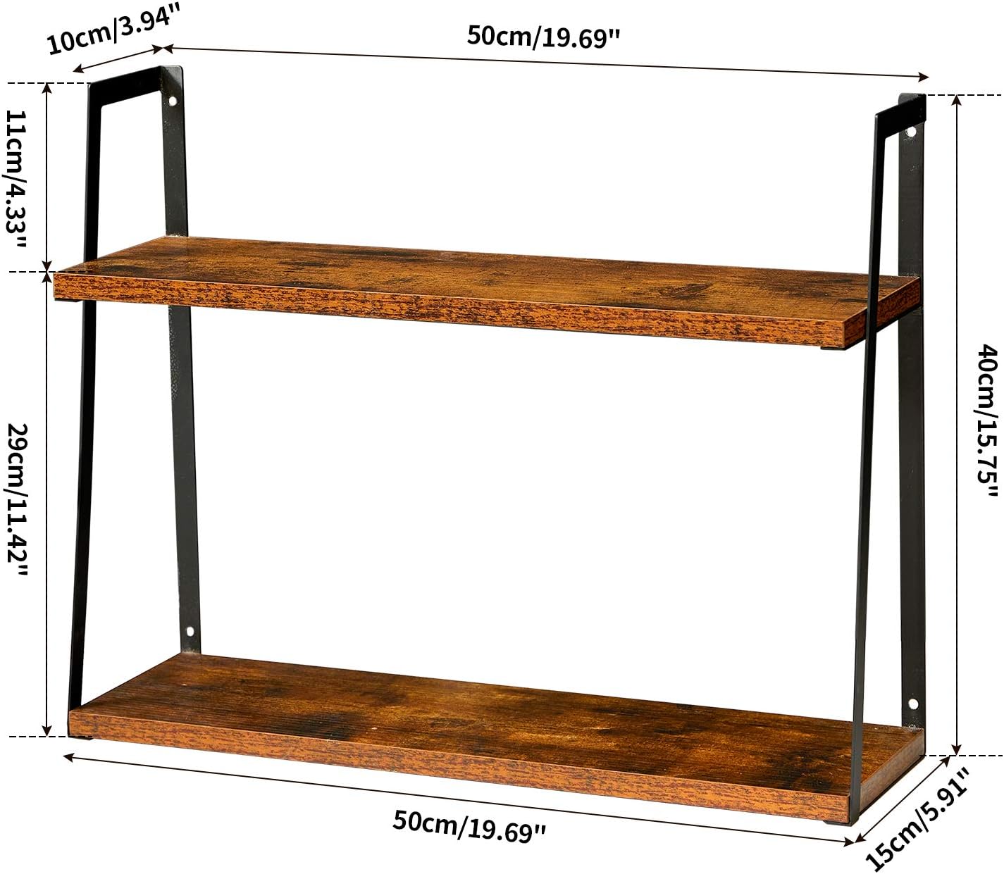 IBUYKE Estante de Pared 2 estantes, Baldas Pared Industrial ...