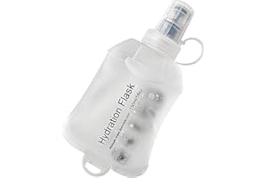 CLINTT 150ml Soft Flask, Foldable Running Water Bottle, TPU Folding Soft Water Flask, BPA-Free Collapsible Flask for Hydration Pack Running Vest, Cycling, Climbing, Hiking - 1Pcs, White