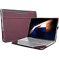 Laptop Case Cover for 16 inch Samsung Galaxy Book 4/5 Pro 360 & Book4 Ultra & Book 4 Pro/Edge,2 in 1 PU Leather Protective Bag Sleeve with Pen Holder (Burgundy)
