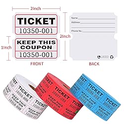 L LIKED Raffle Tickets Double Roll,Consecutively