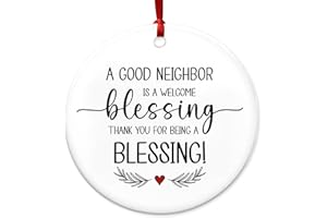 ARVEXO AVERXO Christmas Neighbor Gifts for Women - Ceramic Christmas Ornaments 2025 for Tree Decorations - Hello Neighbor The Neighborhood Friendship Gifts for Friends Women Men, Xmas Neighbors Ornament