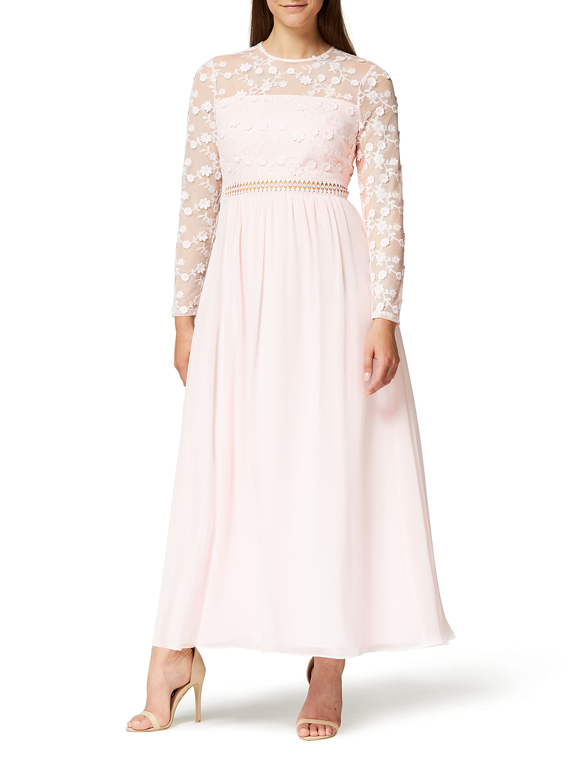 TRUTH & FABLE Women's CBTF013 Sleeveless Wedding dresses- Pink (Blush)-S