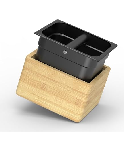 Watchget Espresso Knock Box In Acciaio Inox | Contenitore Per Fondi Di Caffè | Grande Capacità Con Base Antiscivolo | Barra Antiurto | Accessorio Barista Professionale
