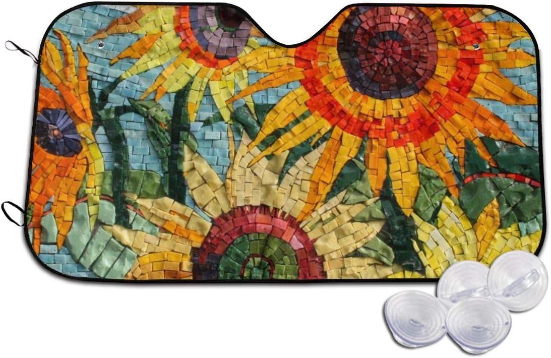 Sunflowers Wall Art Car Windshield Sun Shade Blocks UV Rays Sun Visor Protector Vehicle Cool Heat Shield Shade