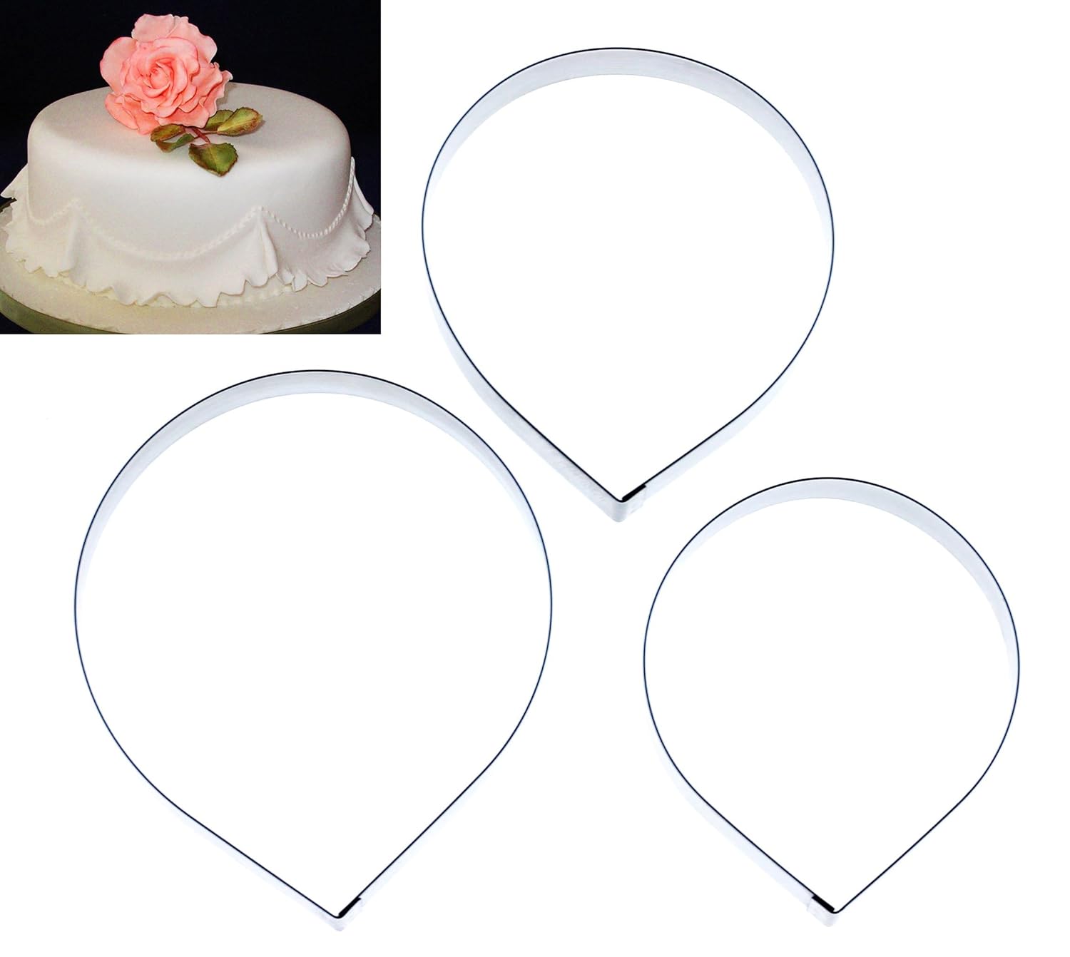 Sugarcraft Cake Decorating Cutters Rose Petals Extra Large For