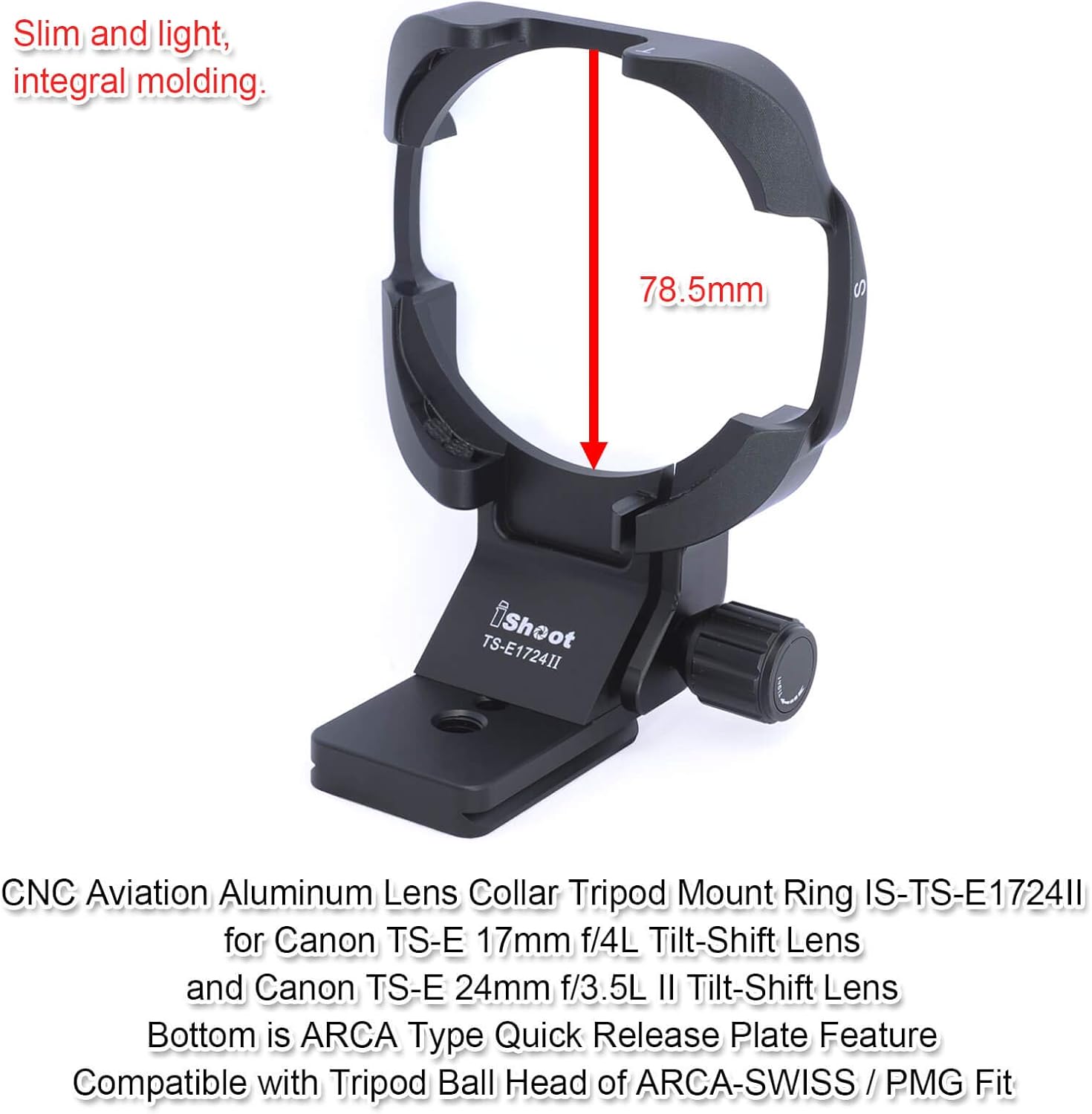 iShoot Tripod Mount Ring Lens Collar for Canon TS-E 17mm f/4L & 24mm f/3.5L II Tilt-Shift Lenses - Image 3