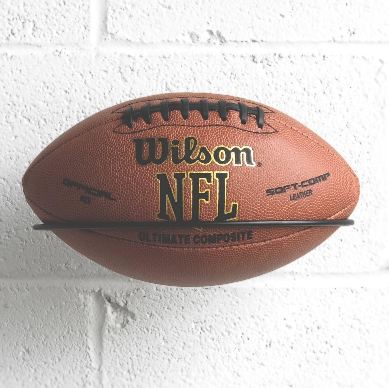 Wallniture Sporta Wall Mount Football Holder Ball Rack Storage Steel Black: Home & Kitchen