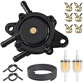 Fuel Pump with Filter and Oil Hose, Vacuum Fuel Pump for Kohler 17HP-25 HP Briggs and Stratton 808492 808656 Mikuni, Compatible with John Deere Kawasaki Yamaha Golf Cart Lawn Mower
