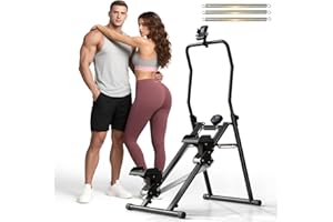 MOMODA Stair Stepper Resistance Adjustable Folding Vertical Climber Machine for Home Gym Full-Body Workout