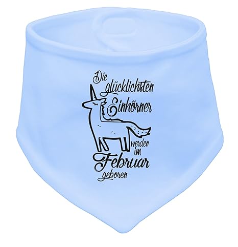 Angry Shirts Die Glücklichsten Einhörner werden im Februar geboren! Perfektes Geburtstagsgeschenk - Baby Halstuch