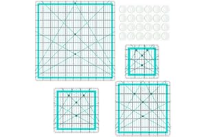 ZICALSO Quilting Rulers,Quilting Templates Square Ruler (3.5", 5", 6.5", 10.5"),Quilting Ruler Acrylic Rulers Fabric Cutting Ruler with Non-Slip Rings for Quilting and Sewing
